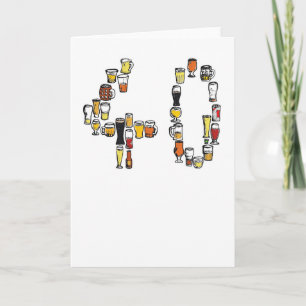 40. Geburtstagskarte, Bierkarte Karte