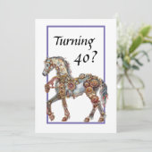 40 Geburtstagskarte drehen Einladung (Stehend Vorderseite)