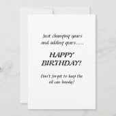 40 Geburtstagskarte drehen Einladung (Rückseite)