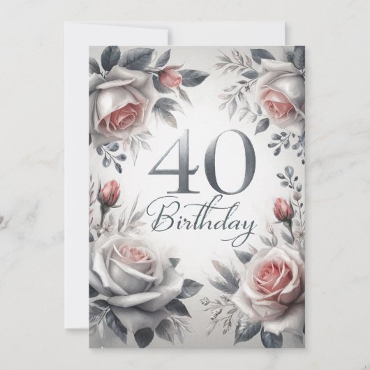 40. Geburtstagskarte Einladung (Vorderseite)