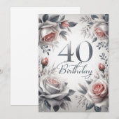 40. Geburtstagskarte Einladung (Vorne/Hinten)