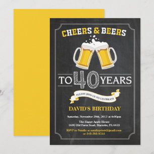 40. Geburtstagskarte für Cheers und Biere Einladung