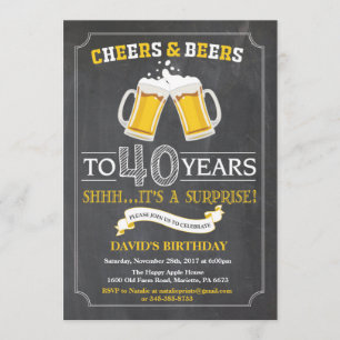 40. Geburtstagskarte für Cheers und Biere Einladung