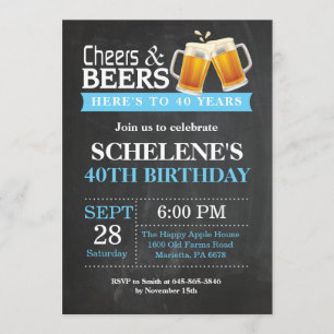40. Geburtstagskarte für Cheers und Biere Einladung