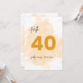 40. Geburtstagskarte Golden Sparkle Karte (Vorderseite/Rückseite Beispiel)