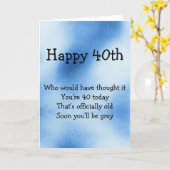 40. Geburtstagskarte Karte (Gelbe Blume)