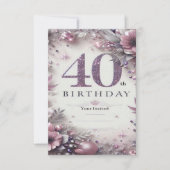 40. Geburtstagskarte, Schönes Design Einladung (Vorderseite)