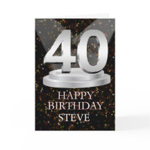 40. Geburtstagsleuchten eine Namenskarte hinzufüge