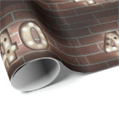 40. Geburtstagslichter auf Backstein Geschenkpapier (Rolleneckpunkt)