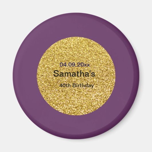 40. Geburtstagsmagnet Magnet (Vorne)