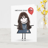 40. Geburtstagsmarine mit Red Balloon Karte (Gelbe Blume)