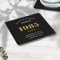 40. Geburtstagsname 1985 Black Gold Elegant Chic
