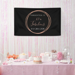 40. Geburtstagsparty der Black Rose Gold Geburtsta Banner