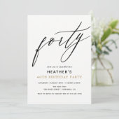 40. Geburtstagsparty Einladung (Stehend Vorderseite)