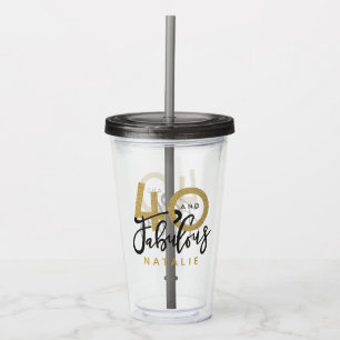 40. Geburtstagsparty in Gold und Schwarz  Acryltrinkbecher