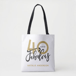 40. Geburtstagsparty in Gold und Schwarz  Tasche