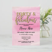 40. Geburtstagsparty Pink 40. Einladung (Stehend Vorderseite)