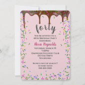 40. Geburtstagsschokolade mit Sprinklen Einladung (Vorderseite)