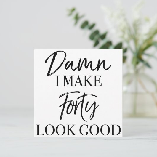 40. Geburtstagsstärke Karte (Stehend Vorderseite)