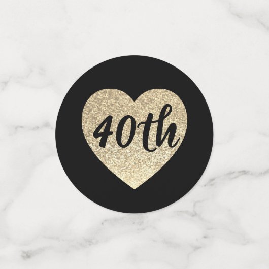 40. Geburtstagstisch Konfetti (Klein Vorderseite)