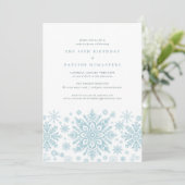40. Geburtstagsüberraschung Party Blaue Schneefloc Einladung (Stehend Vorderseite)