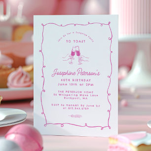 40. Geburtstagsüberraschung Party Whimsical Doodle Einladung