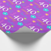 40. Geburtstagsverpackung des Geschenkpapier (Ecke)