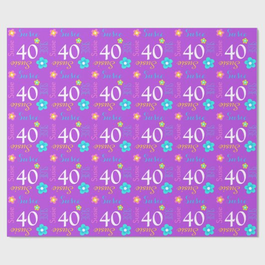 40. Geburtstagsverpackung des Geschenkpapier (Flach)