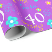 40. Geburtstagsverpackung des Geschenkpapier (Rolleneckpunkt)