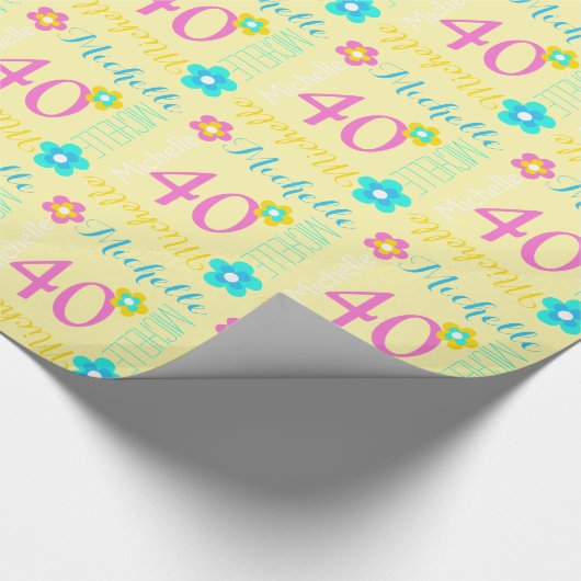 40. Geburtstagsverpackung des Geschenkpapier (Ecke)