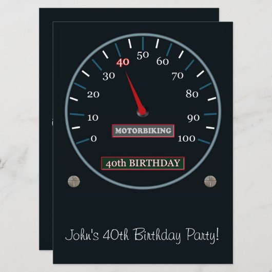 40. Geburtstagszeit Party Einladung (Vorne/Hinten)