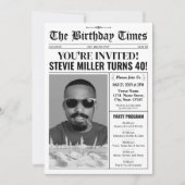 40. Geburtstagszeitung Einladung mit Programm (Vorderseite)