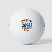 40. Geschenk für Ehemann Lustig Blau Custom Golfball (Vorderseite)