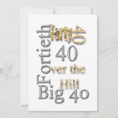 40. Gold Silberspass Party Einladung (Vorderseite)