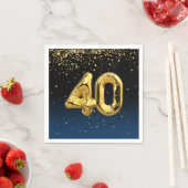 40. Goldballons und Confetti Napkins Serviette (Beispiel)