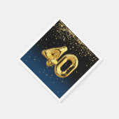 40. Goldballons und Confetti Napkins Serviette (Ecke)