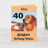 40. Golden Birthday Niedlich Retriever Karte (Vorderseite)