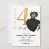 40. Goldener Geburtstag Einladung mit Foto (Vorderseite)