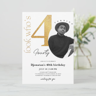 40. Goldener Geburtstag Einladung mit Foto