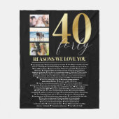 40 Gründe, aus denen wir Ihnen ein Geschenk Liebe  Fleecedecke (Vorderseite)