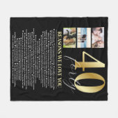 40 Gründe, aus denen wir Ihnen ein Geschenk Liebe  Fleecedecke (Vorderseite (Horizontal))