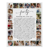 40 Gründe, aus denen wir Sie Liebe Foto Collage Ke Poster (Vorderseite)