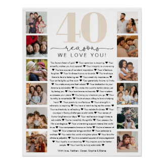 40 Gründe, aus denen wir Sie zum Geburtstag zum Ge Poster