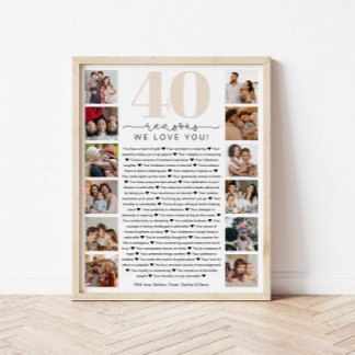 40 Gründe, aus denen wir Sie zum Geburtstag zum Ge Poster