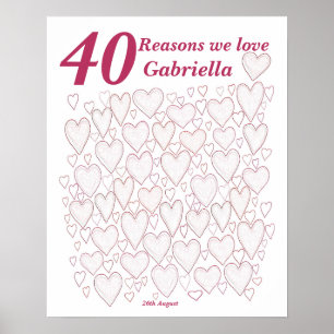 40 Gründe für die Liebe - 40. Geburtstag Party Poster