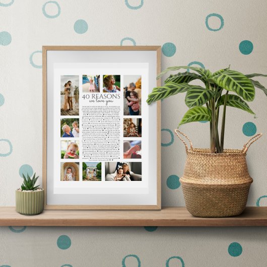 40 Gründe, warum wir Ihnen Foto Collage Liebe Poster