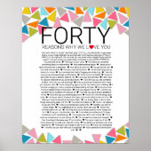 40 Gründe, warum wir Ihnen geometrische Regenbogen Poster (Vorne)