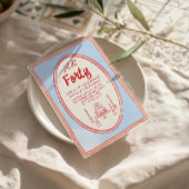 40. Hand Gezeichnet Cake Quirky Spaß Geburtstag Einladung