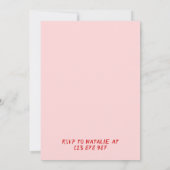 40. Handgezeichneter Bow Champagne Glass Geburtsta Einladung (Rückseite)