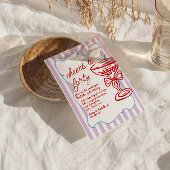 40. Handgezeichneter farbiger Champagner Glass Geb Einladung